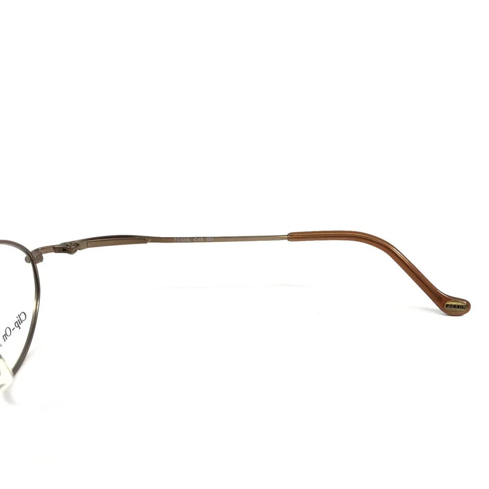 Fossil Petite Eyeglasses Frames TINA C4E Light Brown Gold Wire Rim 46-20-130